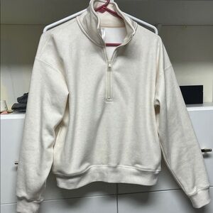 Fabletics Cream Quarter-Zip Sweater